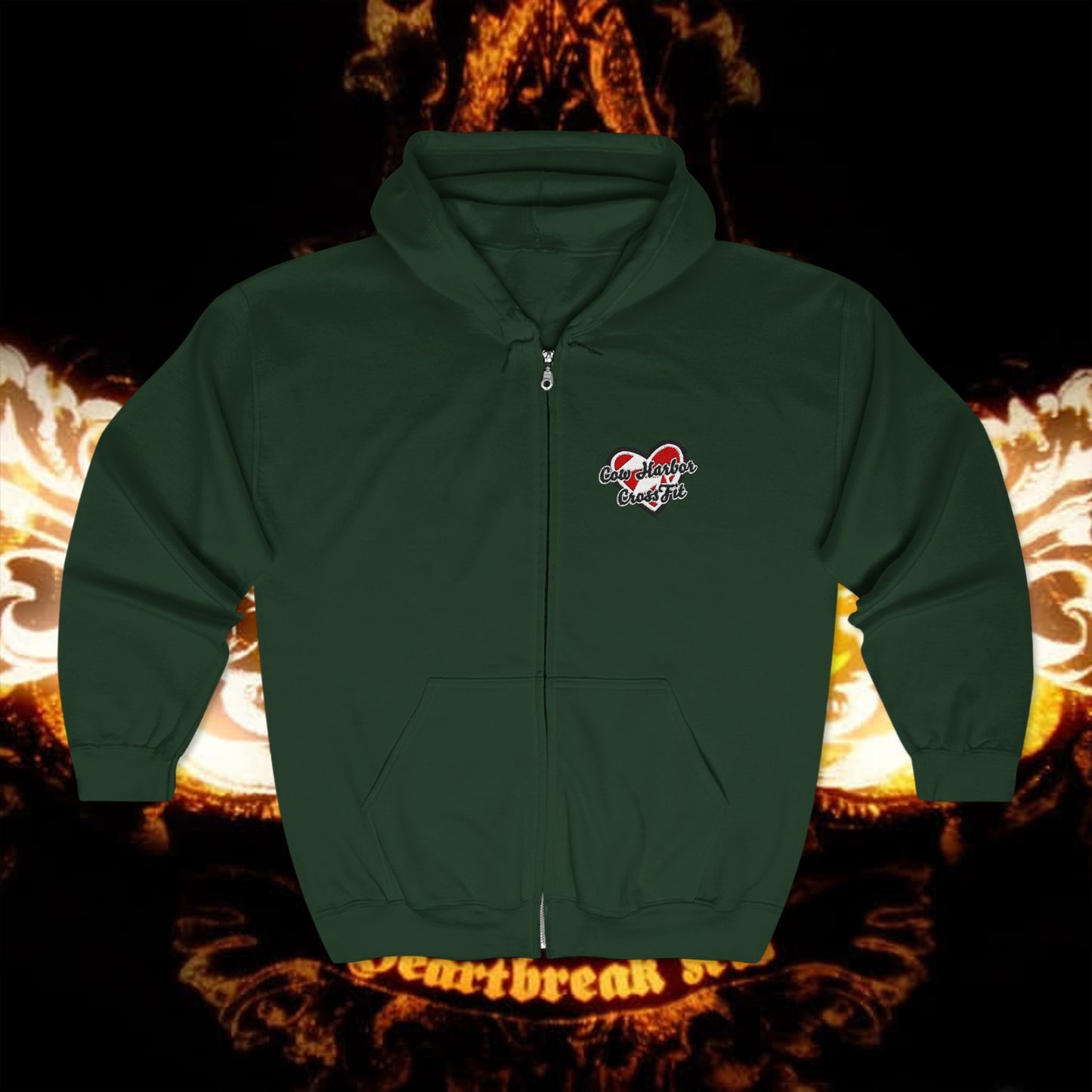 Embroidered Heartbreak Zip Hoodie