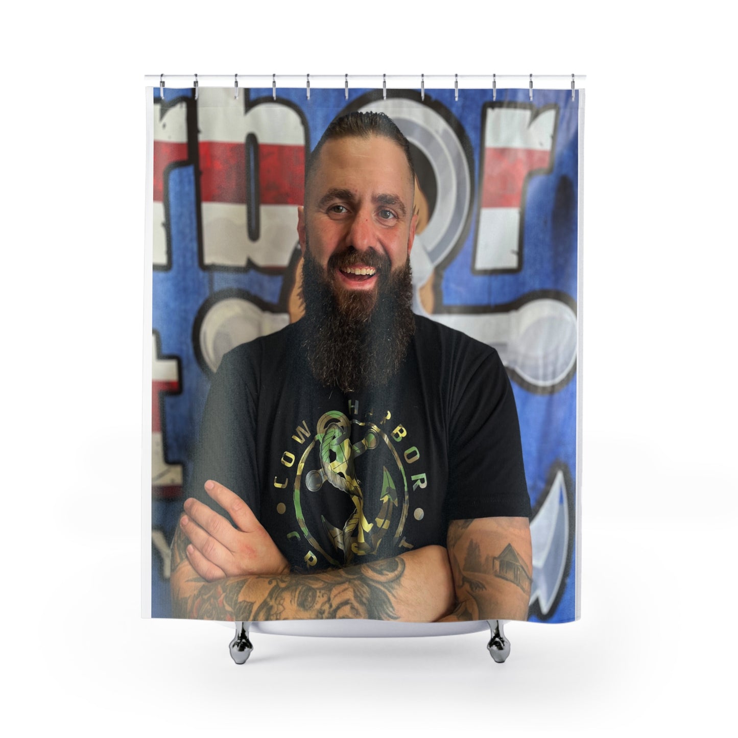The Handsome Bearded Shower Curtain