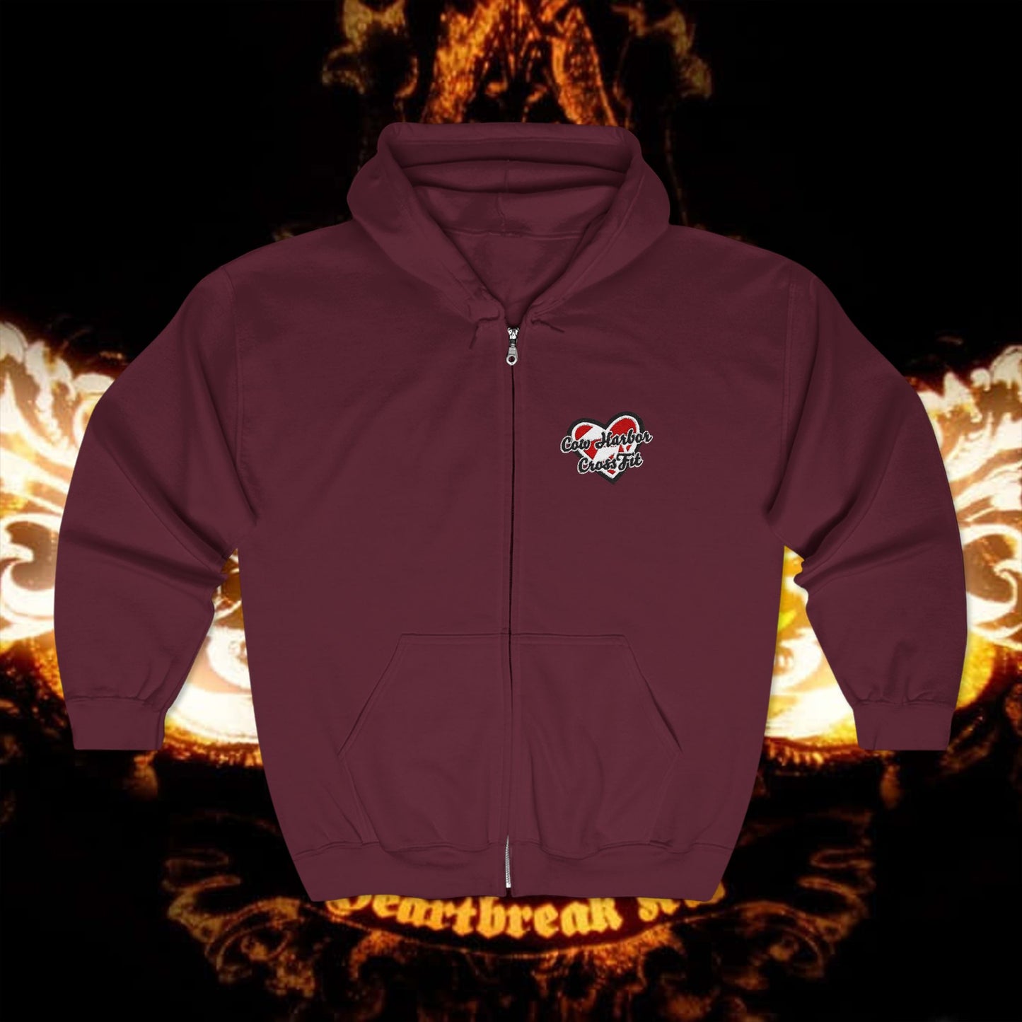 Embroidered Heartbreak Zip Hoodie