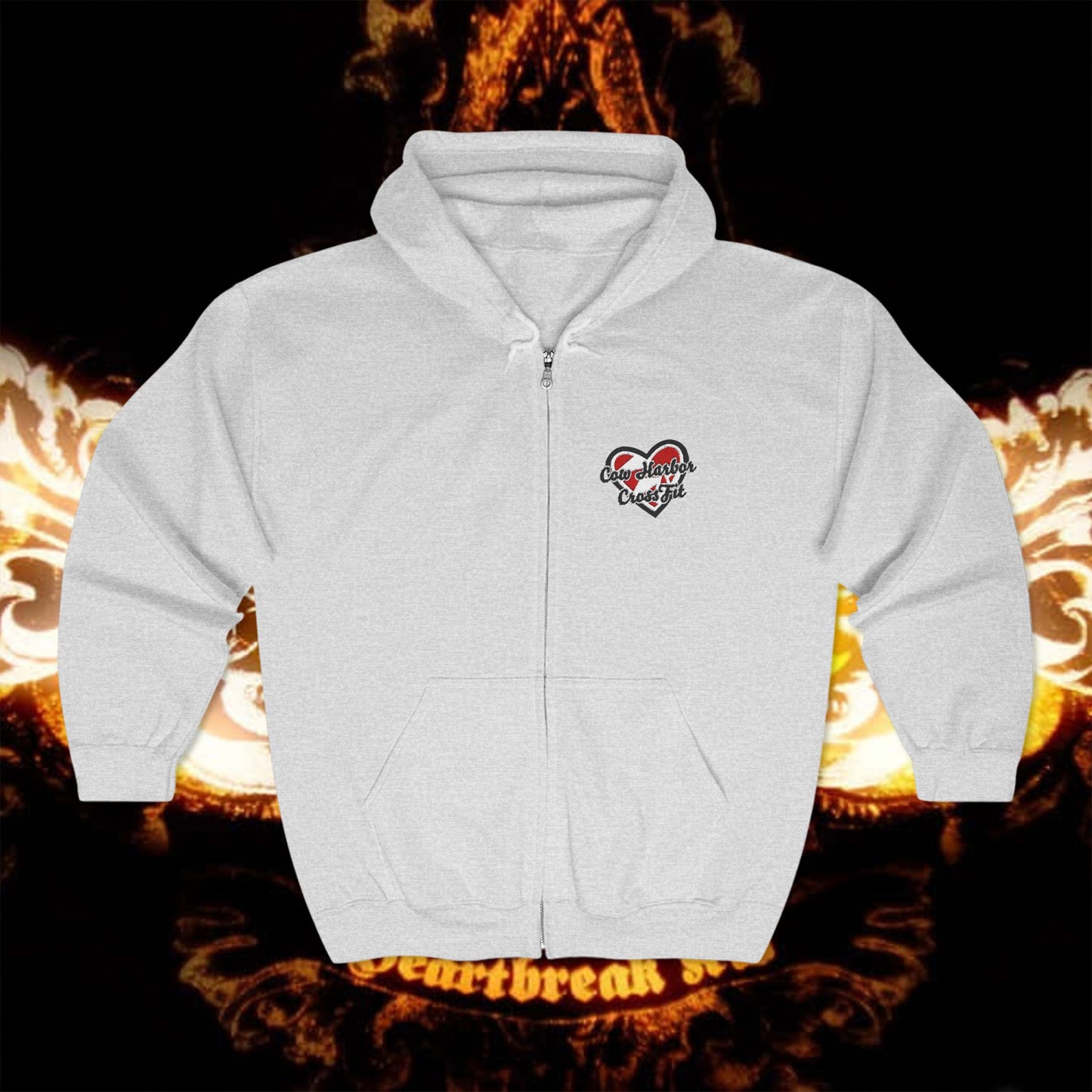 Embroidered Heartbreak Zip Hoodie