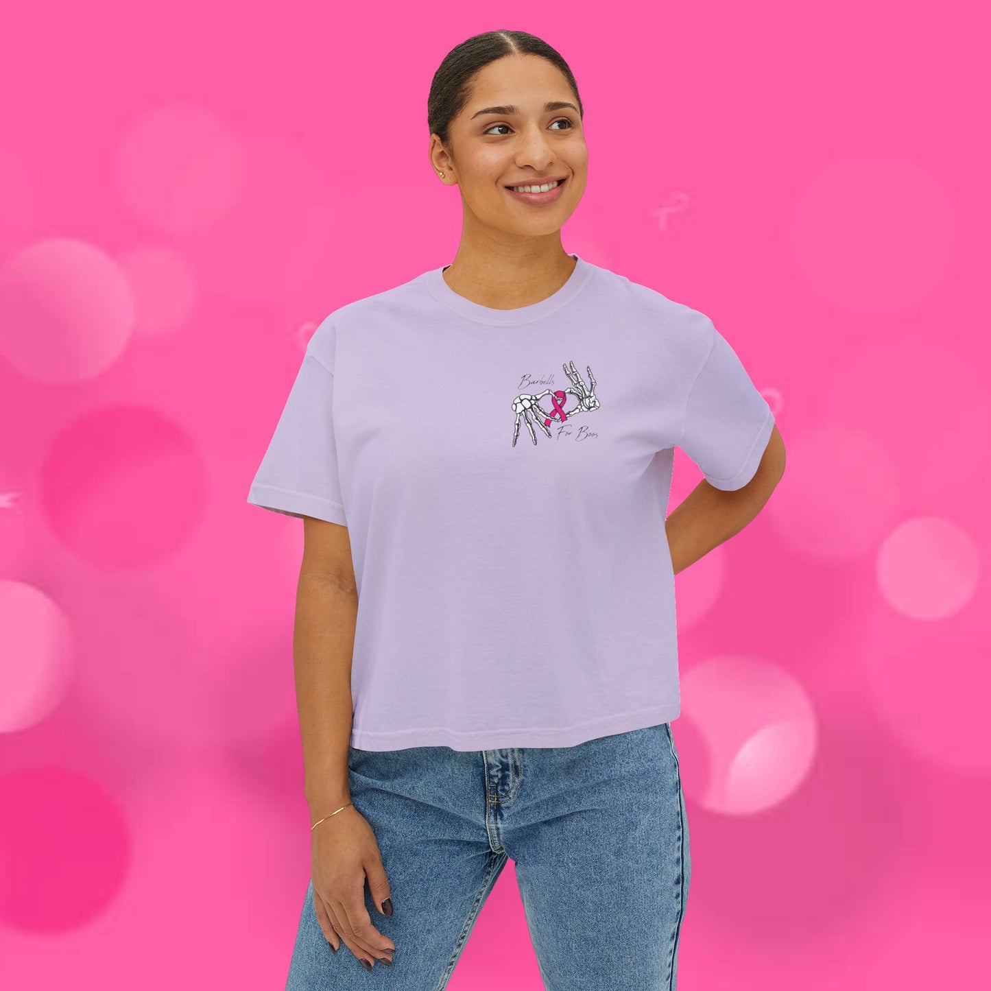 Barbells for Boos Women's Skull Boxy Tee