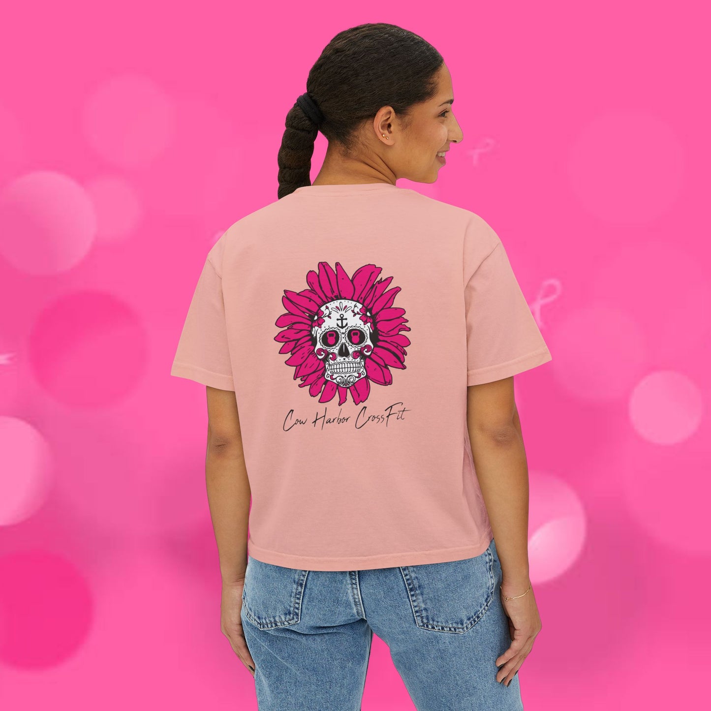 Barbells for Boos Women's Skull Boxy Tee