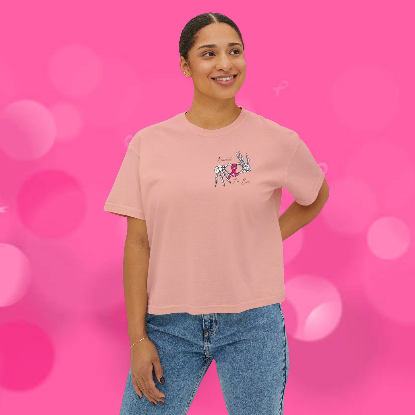 Barbells for Boos Women's Skull Boxy Tee
