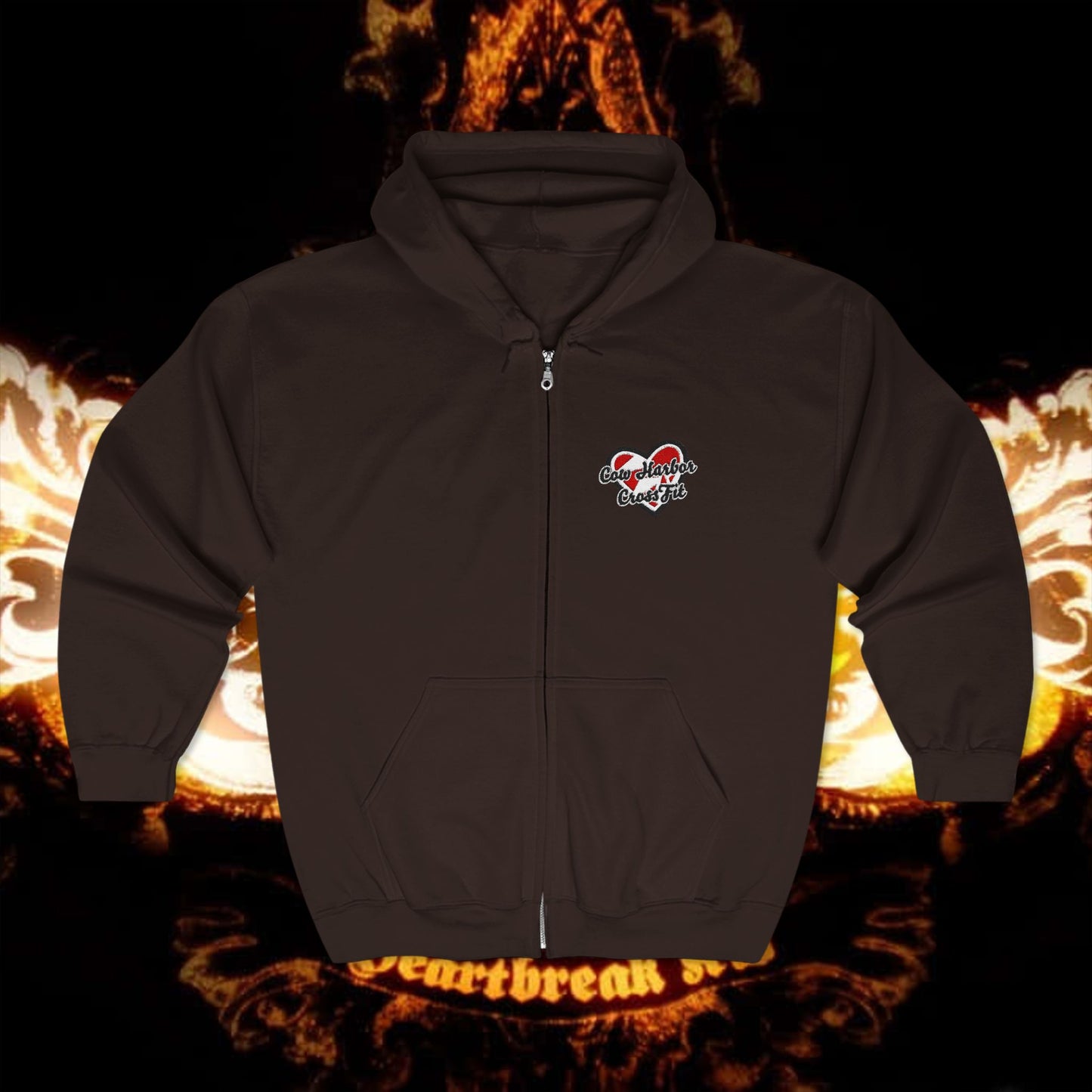 Embroidered Heartbreak Zip Hoodie