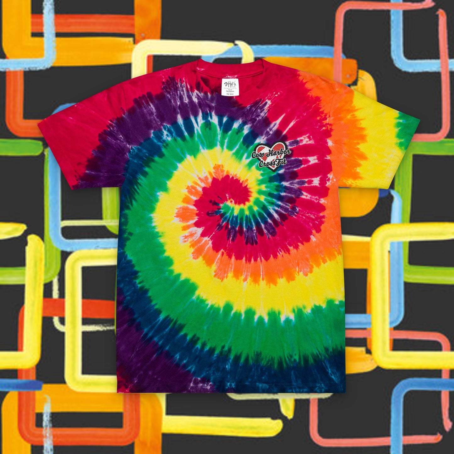 Embroidered Heartbreak Oversized Tie-Dye Tee