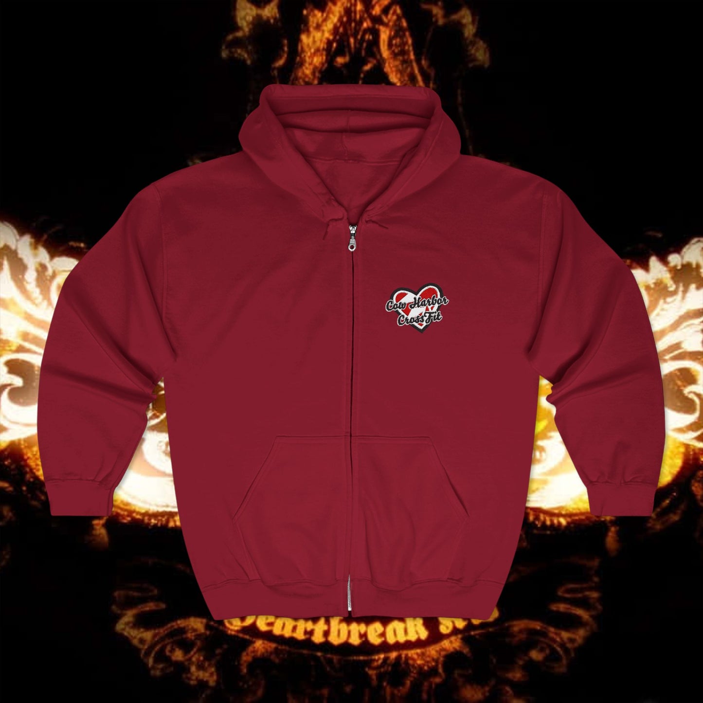 Embroidered Heartbreak Zip Hoodie