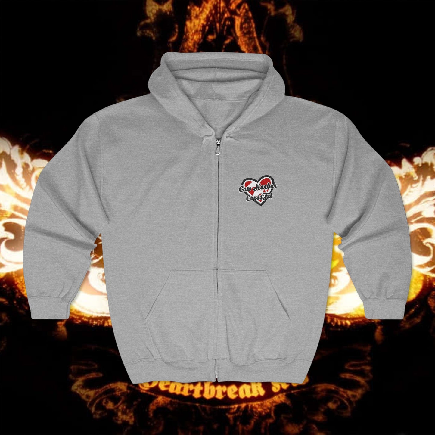 Embroidered Heartbreak Zip Hoodie