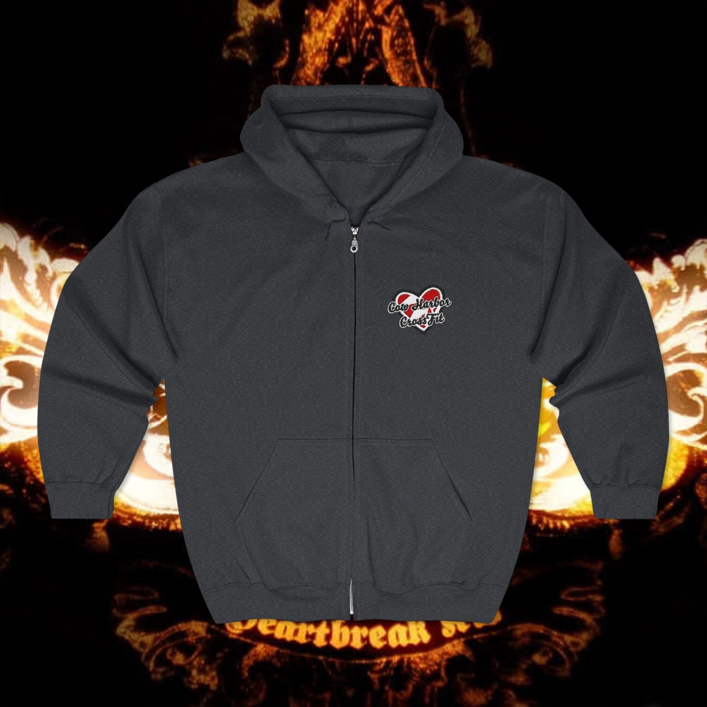 Embroidered Heartbreak Zip Hoodie
