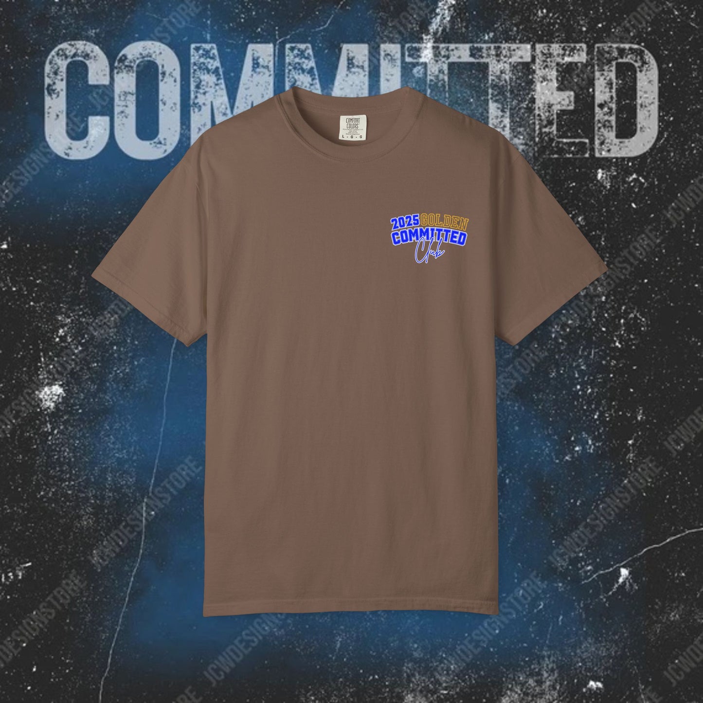 GOLDEN Committed Club T-Shirt — 100% pre-shrunk ring-spun cotton and heavy-weight construction