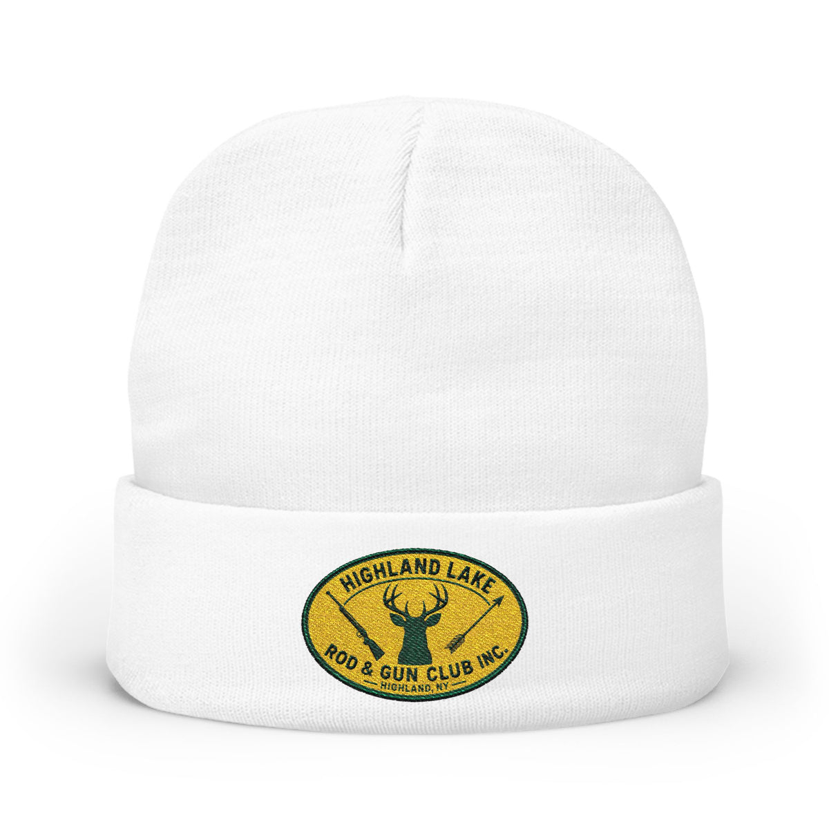 Embroidered Knit Beanie — Highland Lake Rod & Gun Club