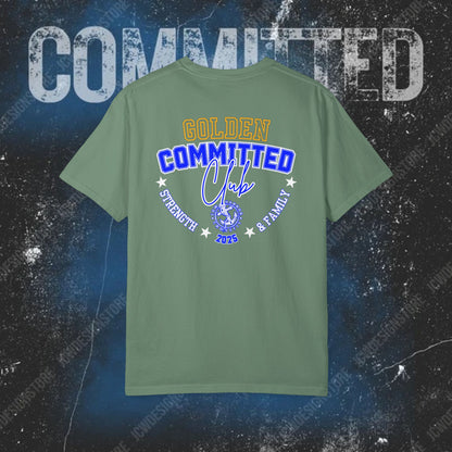 GOLDEN Committed Club T-Shirt — 100% pre-shrunk ring-spun cotton and heavy-weight construction
