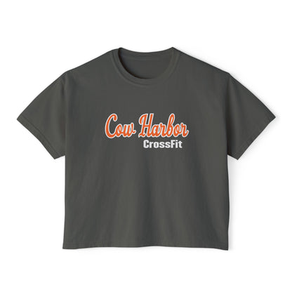 Cow Harbor CrossFit Women's Boxy Tee — Athletic Gym Crop Top