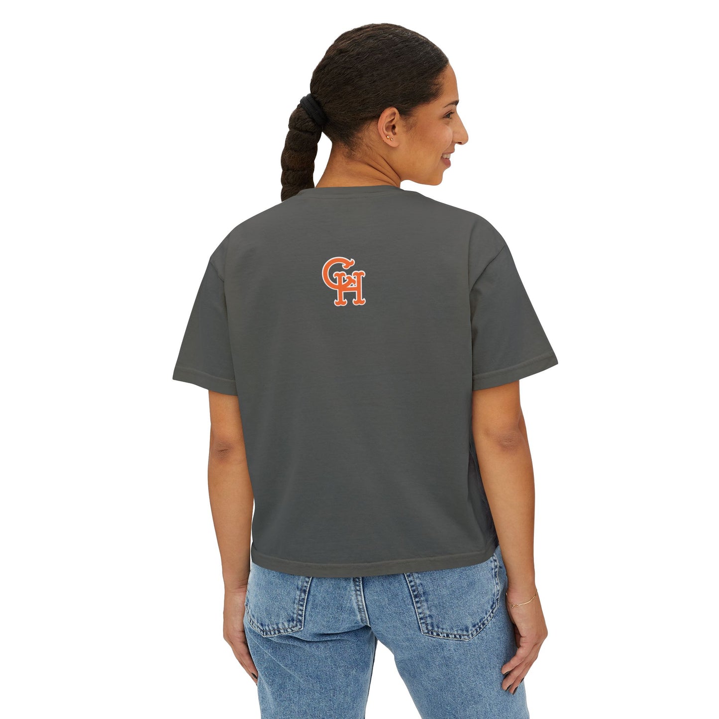 Cow Harbor CrossFit Women's Boxy Tee — Athletic Gym Crop Top