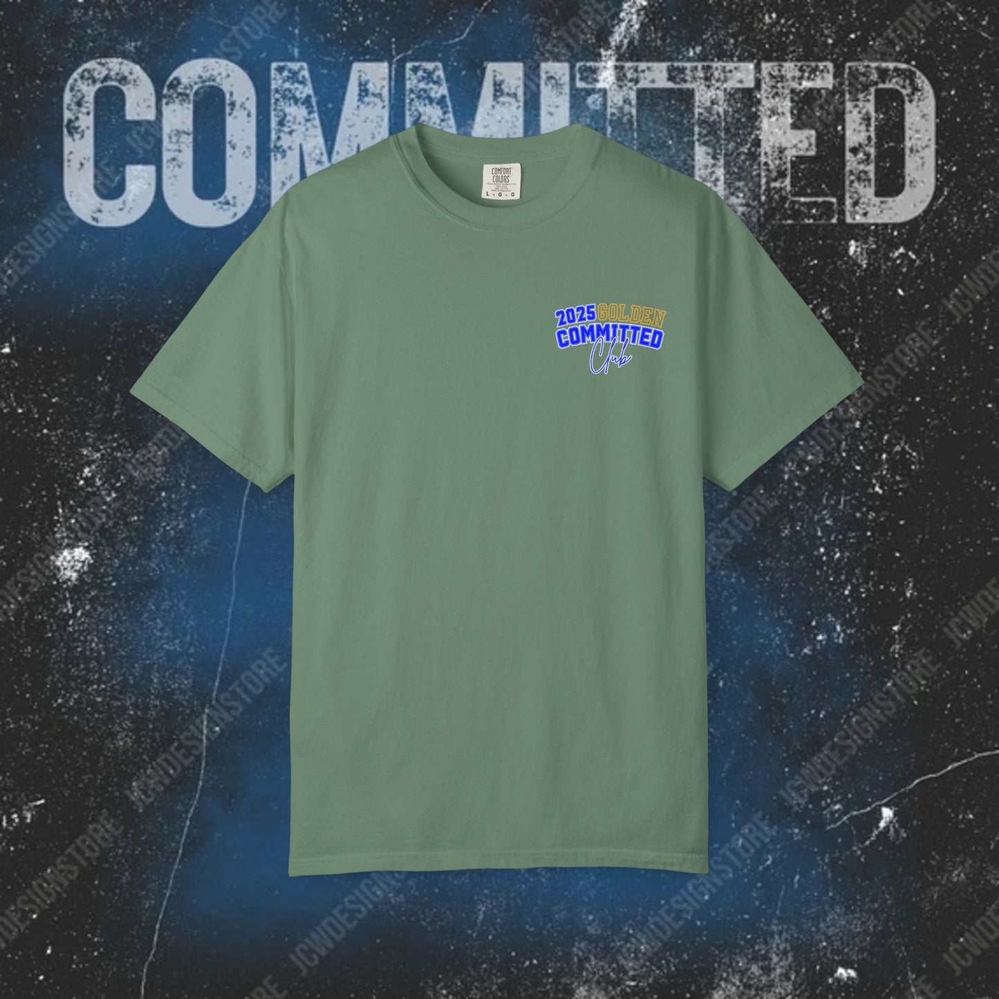 GOLDEN Committed Club T-Shirt — 100% pre-shrunk ring-spun cotton and heavy-weight construction