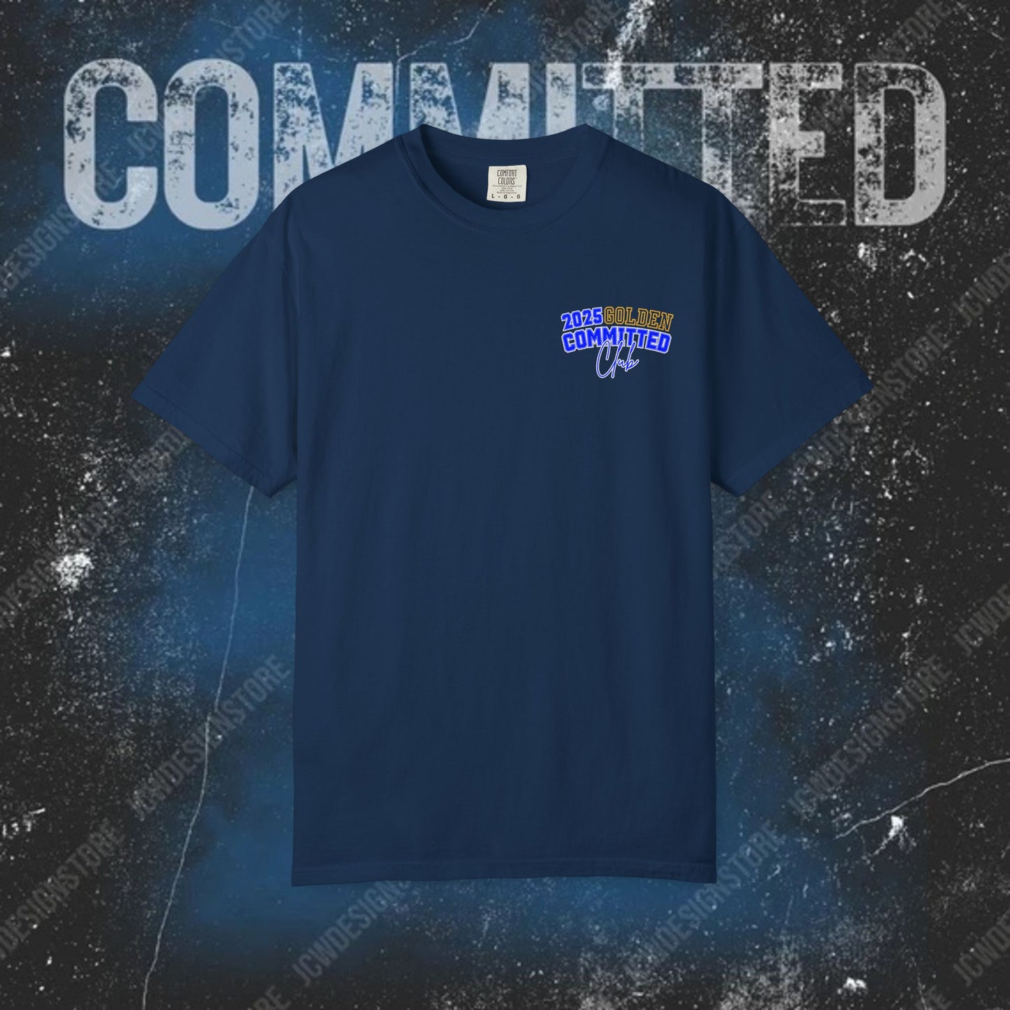 GOLDEN Committed Club T-Shirt — 100% pre-shrunk ring-spun cotton and heavy-weight construction