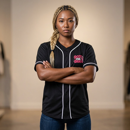 Breast Cancer Awareness Baseball Jersey — "No One Fights Alone" Charity Tee