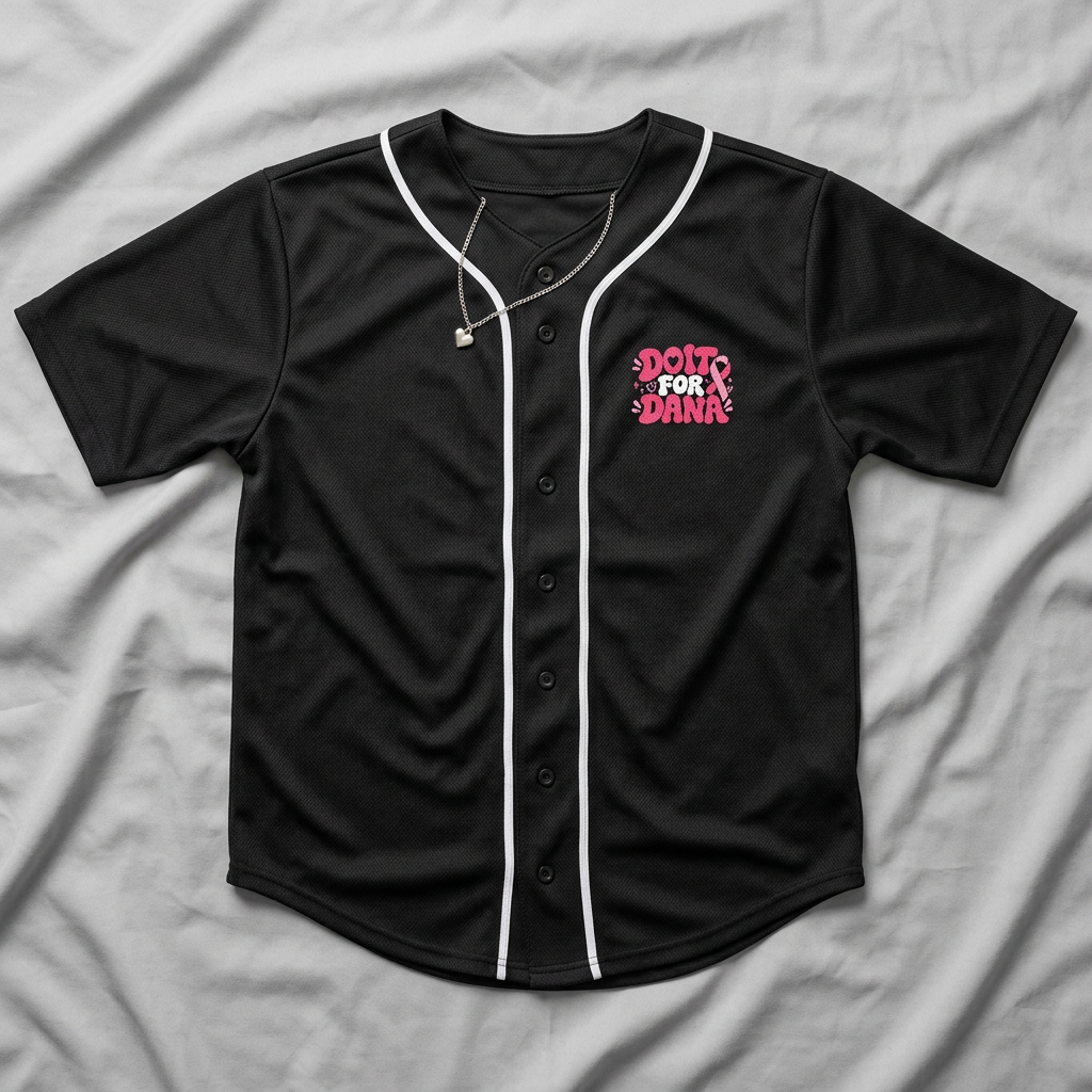 Breast Cancer Awareness Baseball Jersey — "No One Fights Alone" Charity Tee