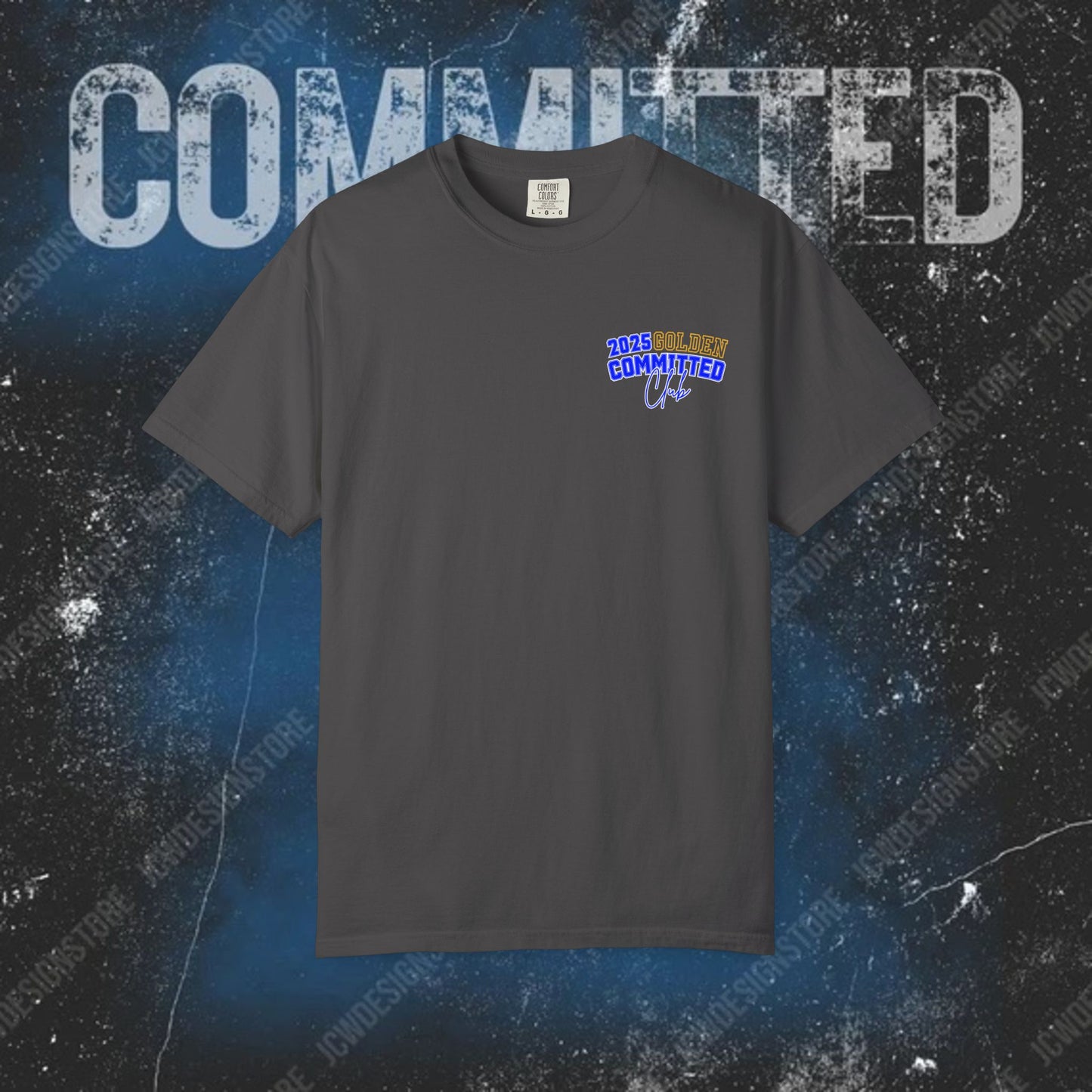 GOLDEN Committed Club T-Shirt — 100% pre-shrunk ring-spun cotton and heavy-weight construction