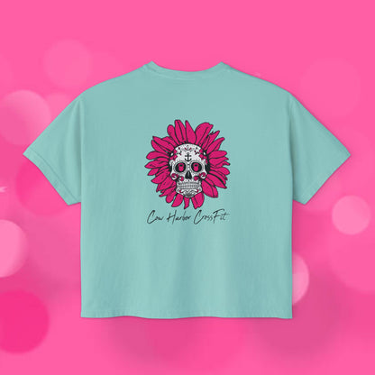 Barbells for Boos Women's Skull Boxy Tee