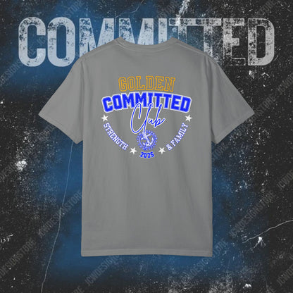 GOLDEN Committed Club T-Shirt — 100% pre-shrunk ring-spun cotton and heavy-weight construction