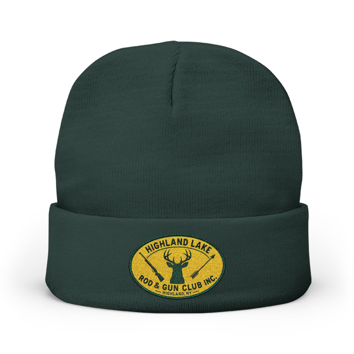 Embroidered Knit Beanie — Highland Lake Rod & Gun Club