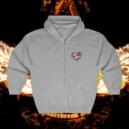 Embroidered Heartbreak Zip Hoodie