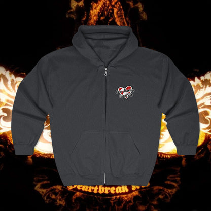 Embroidered Heartbreak Zip Hoodie