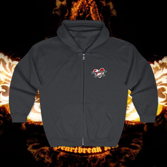 Embroidered Heartbreak Zip Hoodie